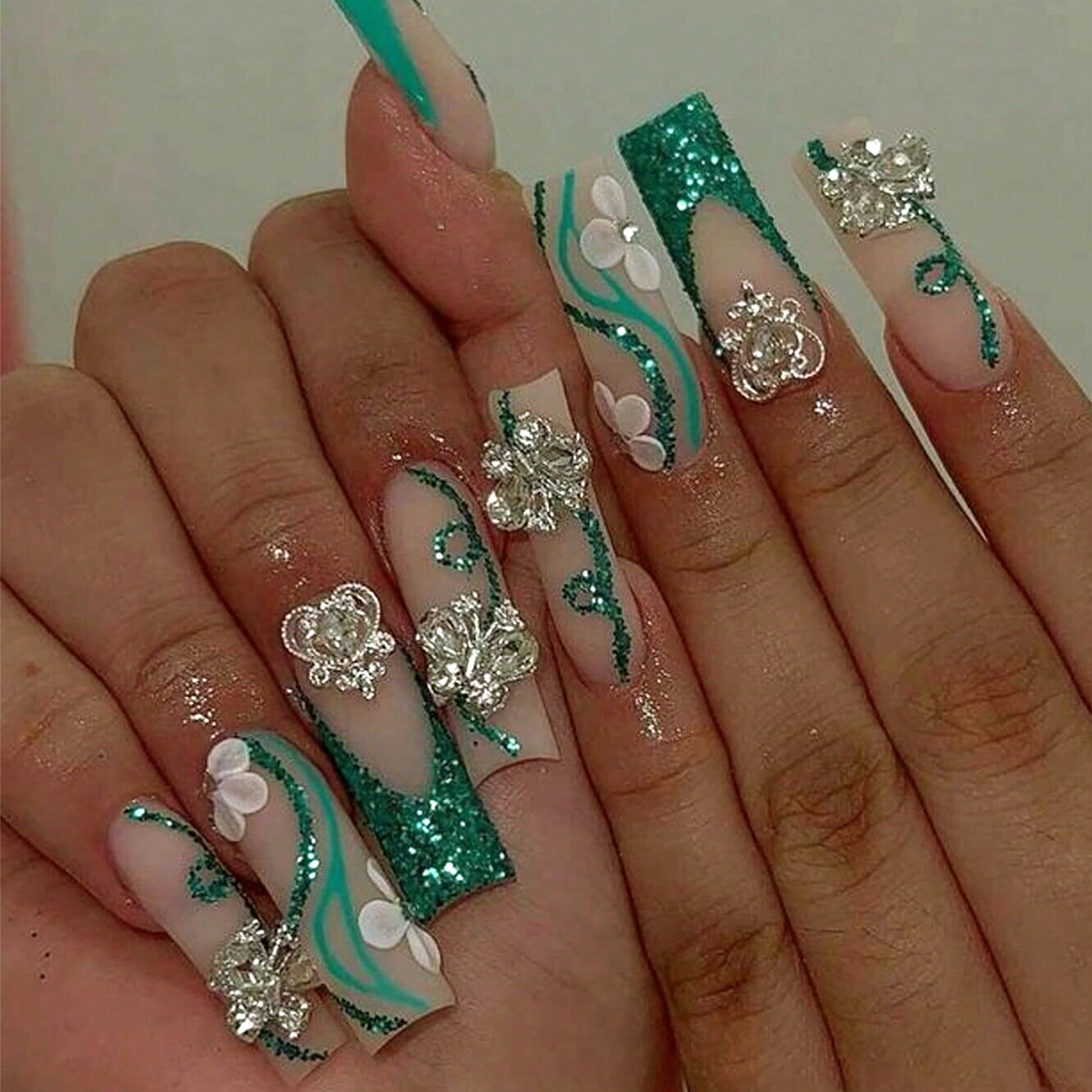Nail Art Fake Nails - Uñas postizas de bailarina con pegamento