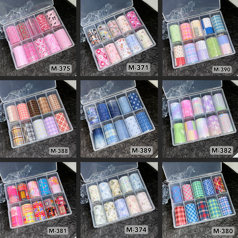 Nail Art Denim - 10 rollos de láminas para uñas
