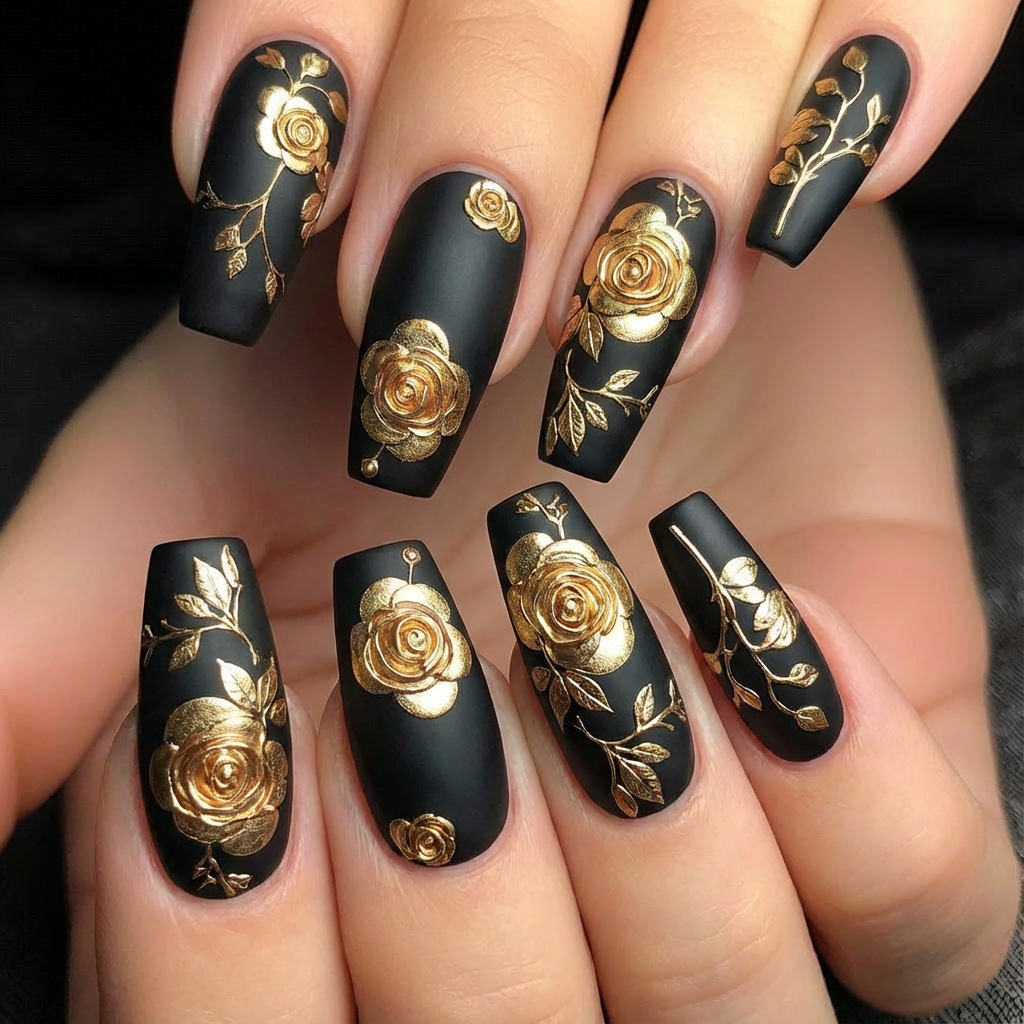 Nail Art Fake Nails - Uñas postizas 3D para mujeres y
