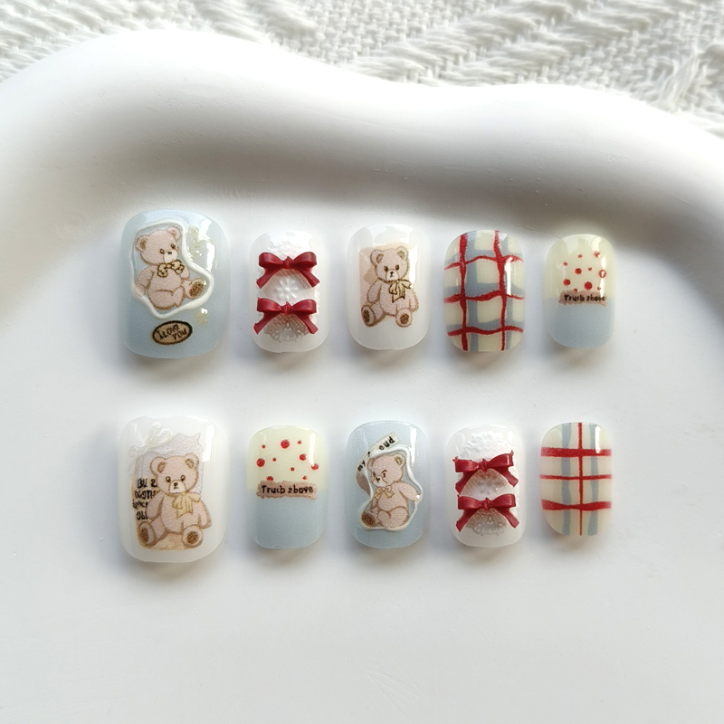 Nail Art Xs - 10 Uñas Postizas de Estilo Coreano