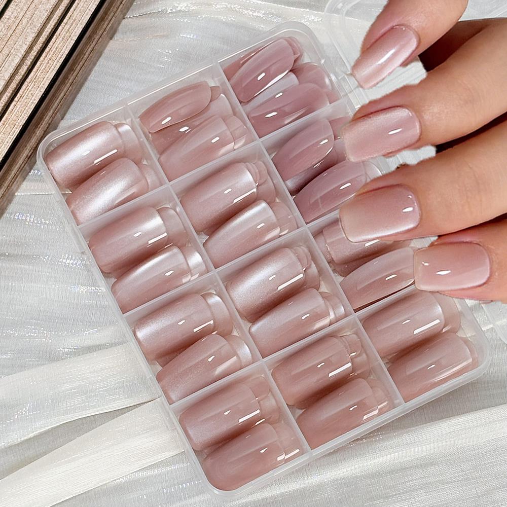 Nail Art Xs - 144 Uñas Postizas de Color Rosa