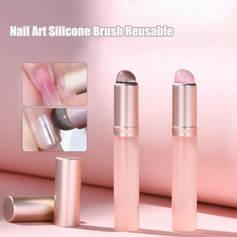 Nail Art Pink Soft - Pincel de Silicona Rosa Jelly para