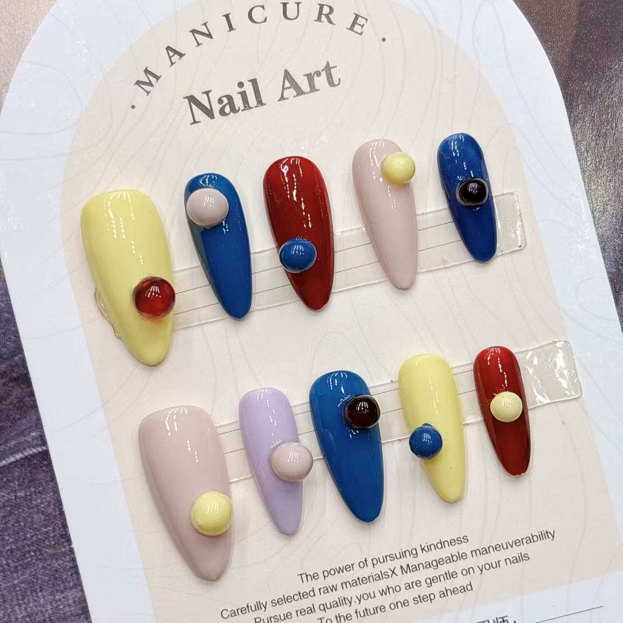 Nail Art Fake Nails - Uñas postizas de alta gama, coloridas,