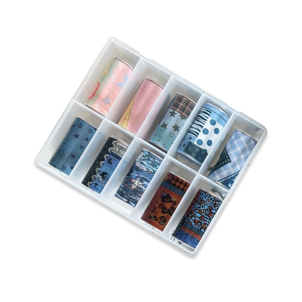 Nail Art Denim - 10 Rollos de Papel de Transferencia