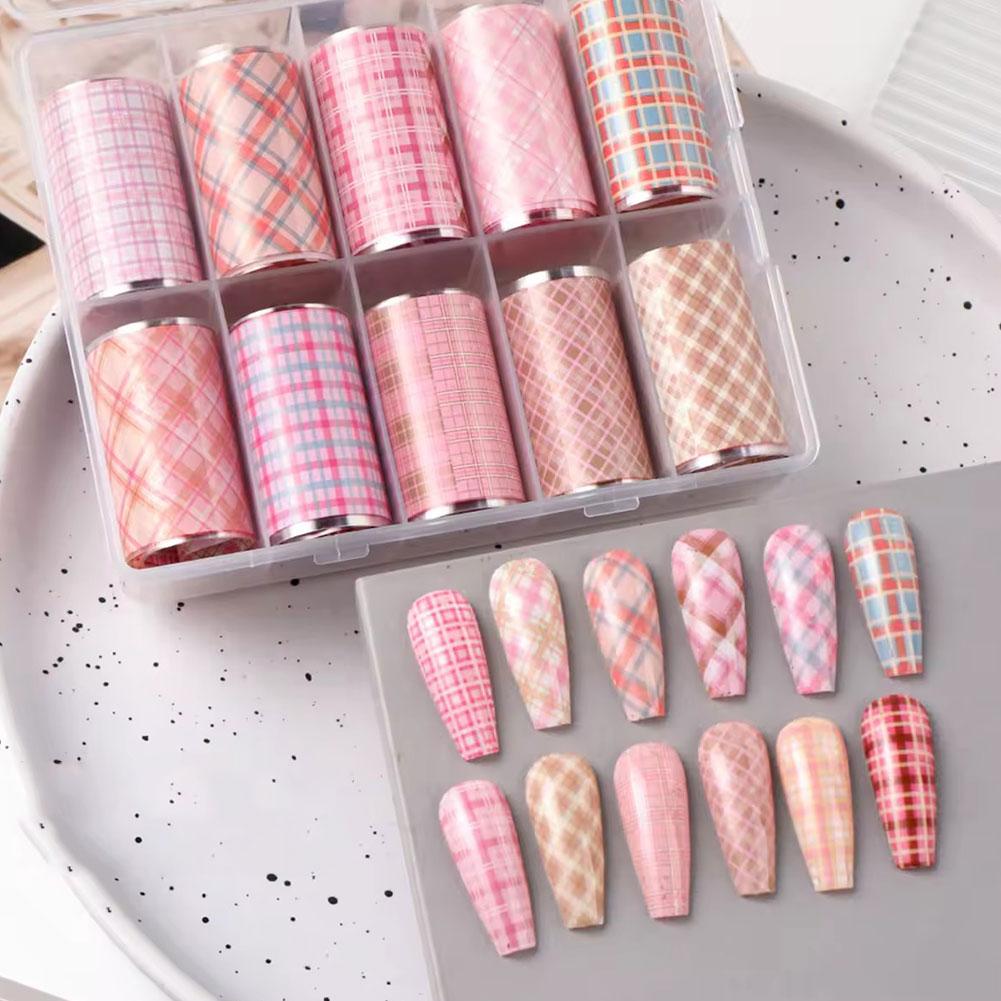 Nail Art Denim - 10 Rollos de Láminas Decorativas para