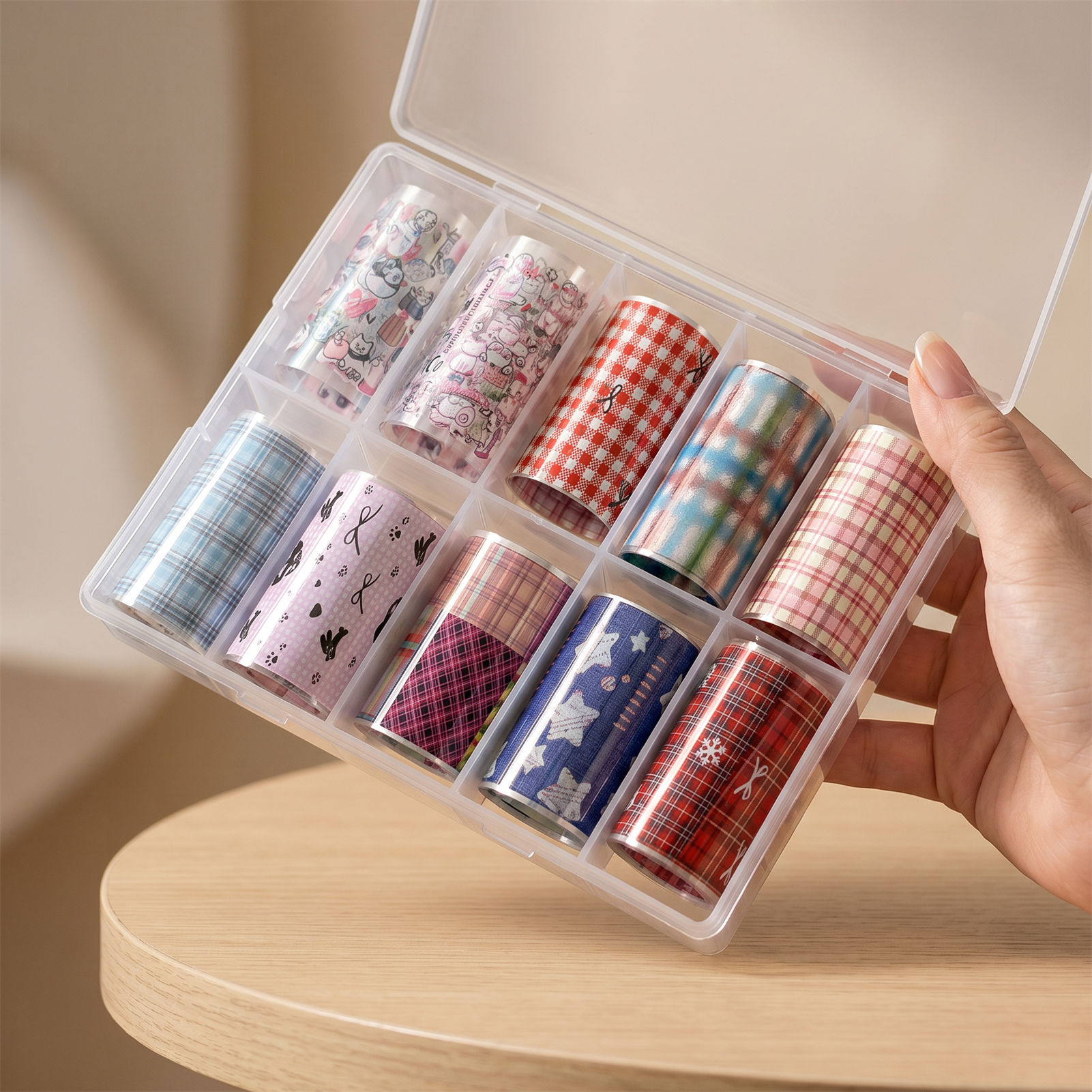 10 Rollos de Láminas Coreanas  - Nail Art Denim reseña y precio