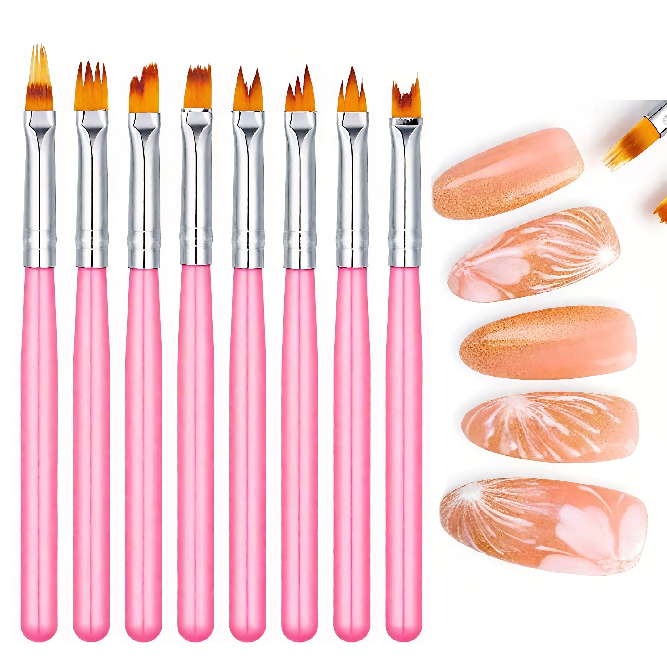 Juego de 8 pinceles para decor - Nail Art Zig Zag reseña y precio