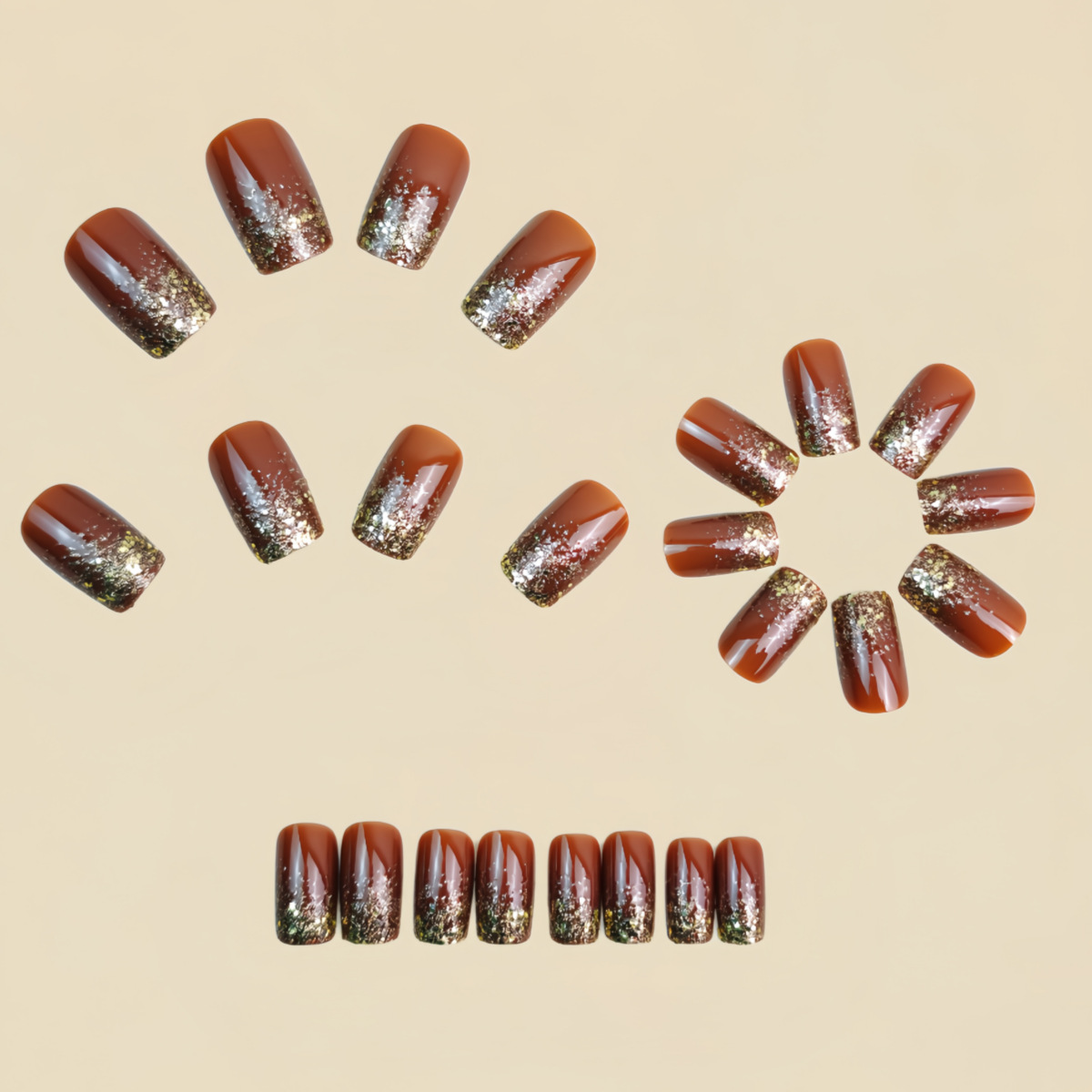 Uñas postizas medianas cortas, - Nail Art Fake Nails reseña y precio